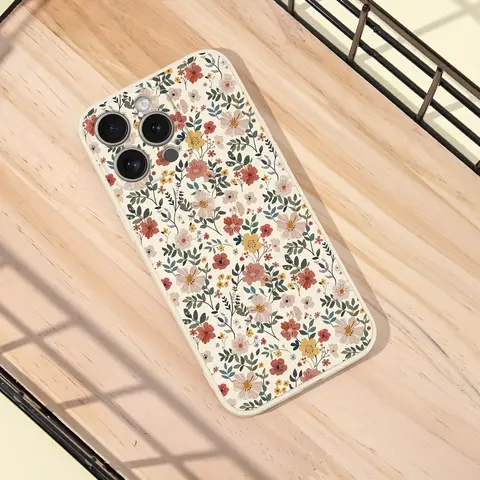 Floral Pattern Phone Case, Anti-fall Phone Protector Cover, Shockproof Durable Phone Protective Case Compatible with iPhone 16 15 14 13 12 11 Series, Flower