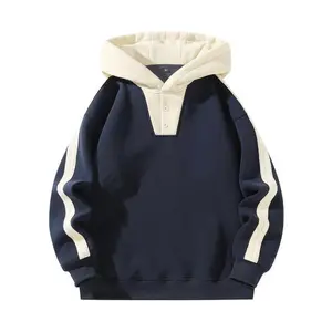 Men's Colorblock Zip Up Hoodie, Casual Regular Fit Long Sleeve Hooded Sweatshirt for Daily Wear, Men's Top for All Seasons, Pullover