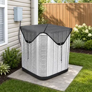Waterproof Mesh Air Conditioner Cover, Air Conditioner Cover outside, 26 x 26 Inch Breathable Top Defender Cover, Universal Outdoor AC Unit Protective Mesh Cover for All Season