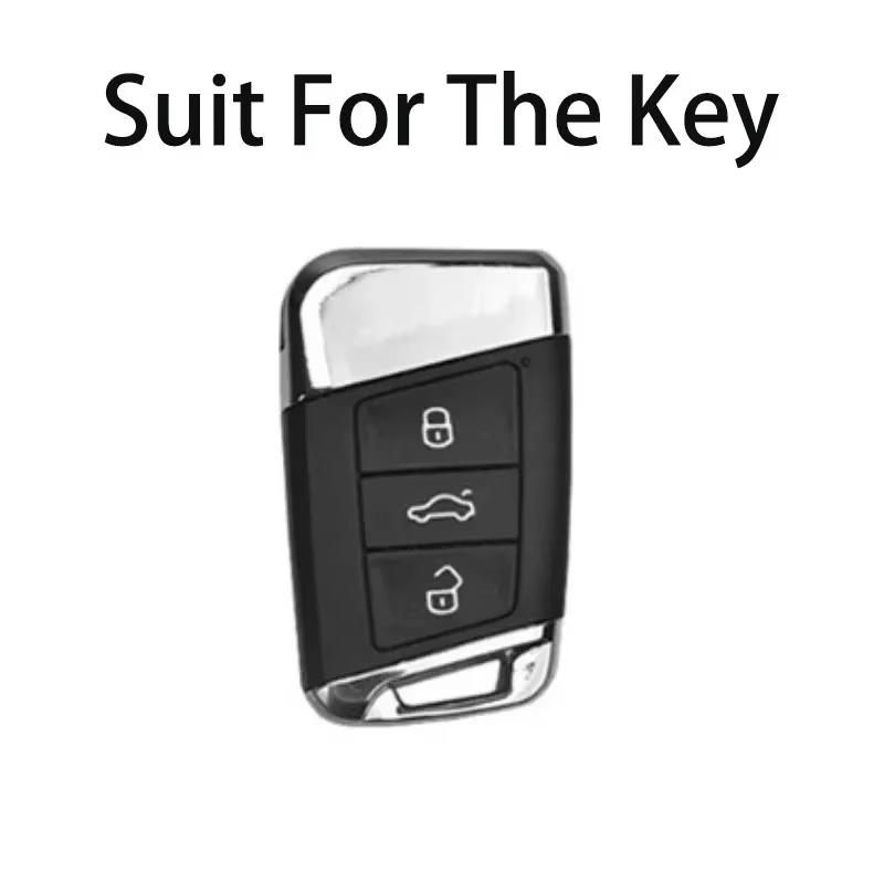 Titanium Gray for VW Volkswagen Magotan Passat B8 Skoda Superb Kodiaq A7 Remote Car Key Case Cover Holder Keychain Accessories