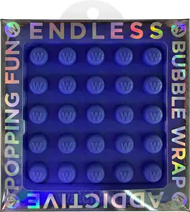 Watchitude Endless Bubble Wrap 3.75" x 3.75" Bendable Silicone Fidget for Ages 4+ Sensory Entertainment Stocking Stuffer in Vibrant Colors