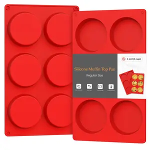 Silicone Egg Molds for Breakfast Sandwiches 2 Pcs, Non Stick 3 Inch Egg Bites Baking Pans, Silicone Muffin Pans for Baking, Round Muffin Top Pan for Whoopie Pie Pan, Tarts, Quiche