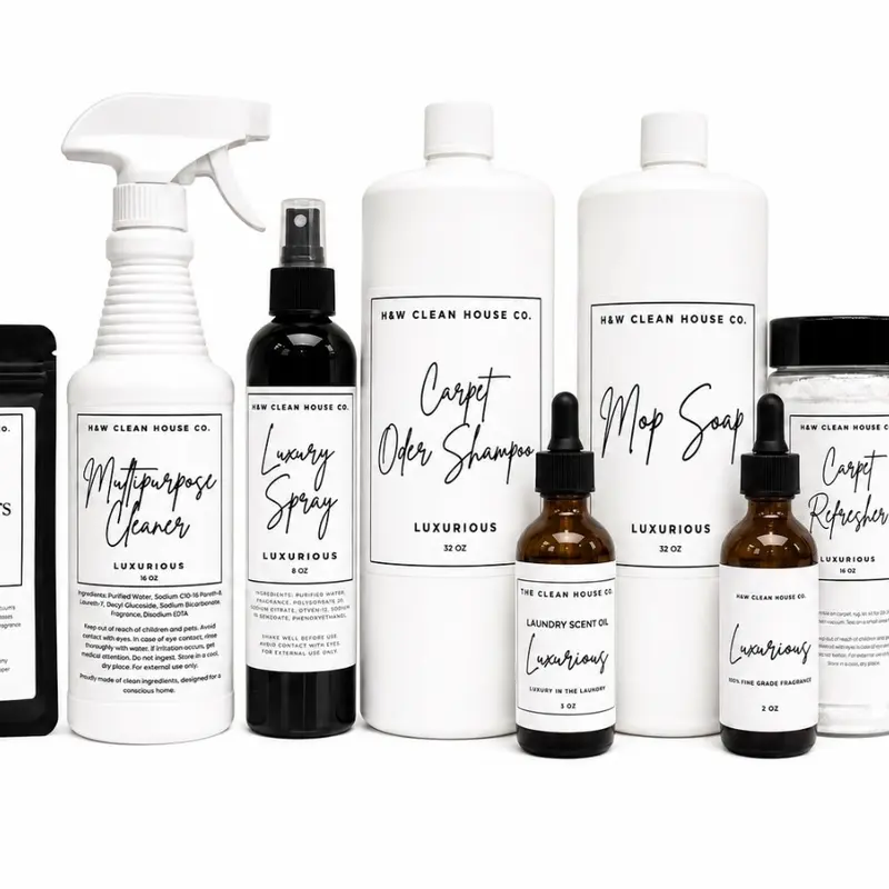 H&W 9-Item Household Multipurpose Cleaning & Fragrance Bundle - Complete Home Fragrance Gifting Set with Scented Hand Soap, Floor Cleaner, Spray Cleaner, Diffuser Oil for Bath & Room Care Supplies