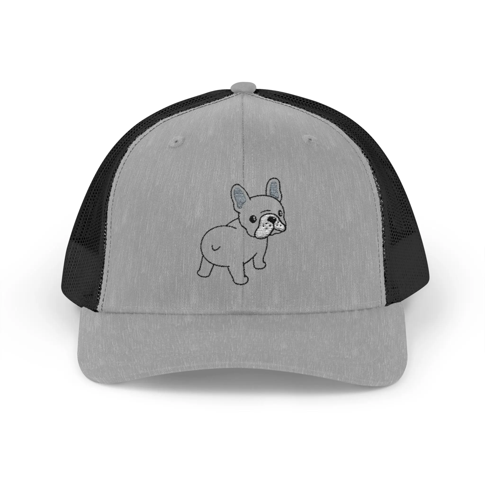 Cute French Bulldog Snapback Trucker Cap - Comfortable Fit with Adjustable Plastic Snap Closure & Breathable Mesh Back