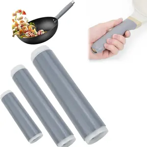 3 Pcs Pot Handle Heat Insulation Silicon Cover, Cast Iron Handle Cover Silicone, Cover Sleeve Pot Silicone Anti-Scald Handle