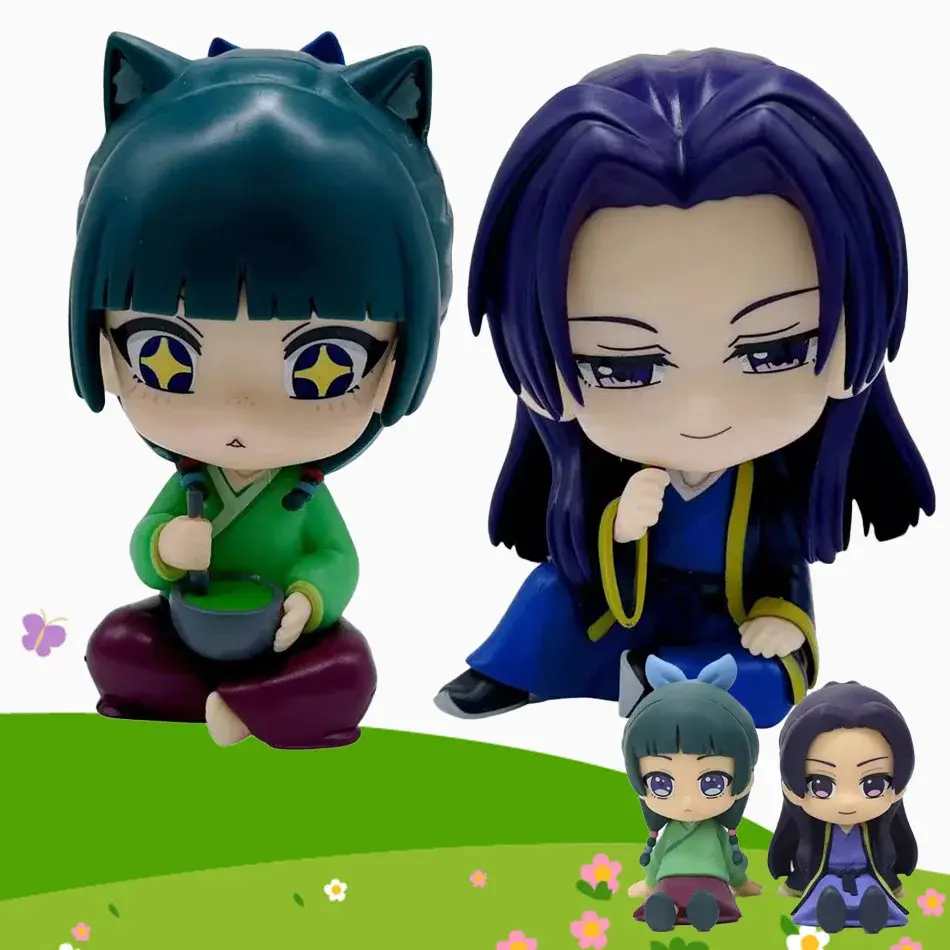 New The Apothecary Diaries Maomao Jinshi Mini Figure Anime Periphery Kawaii Sitting Toys Desktop Car Ornaments Model Gifts