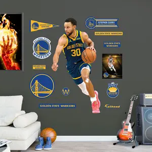 Stephen Curry - RealBig Statement Jersey Collection - Official NBA - Golden State Warriors - Reusable Vinyl Wall Decals