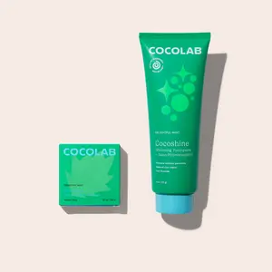 COCOLAB Mint Cocoshine + Mint Cocofloss — Whitening Toothpaste with 15.5% nHA + Award Winning Floss — Dentist-Designed Oral Care Duo for Gentle, Effective Daily Clean