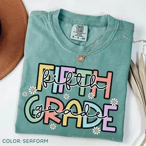Comfort Colors Fifth Grade Teacher Shirt, 5th Grade Team Tees, Floral Dasiy 5th Grade, New Teacher Tshirt, Gift for Teacher, Back to School