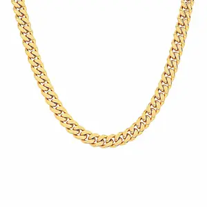 C138G B.Tiff 8mm Gold Flat Cuban Link Necklace