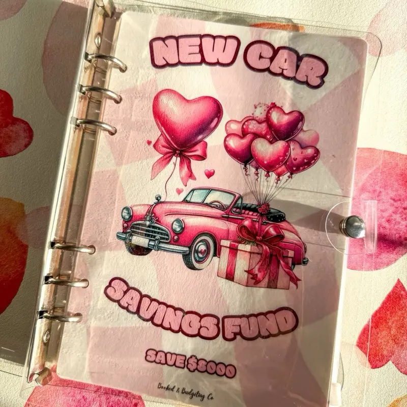 New Car Fund Savings Challenge Kit - Cash Stuffing Tool for Personal Finance Goal Tracking