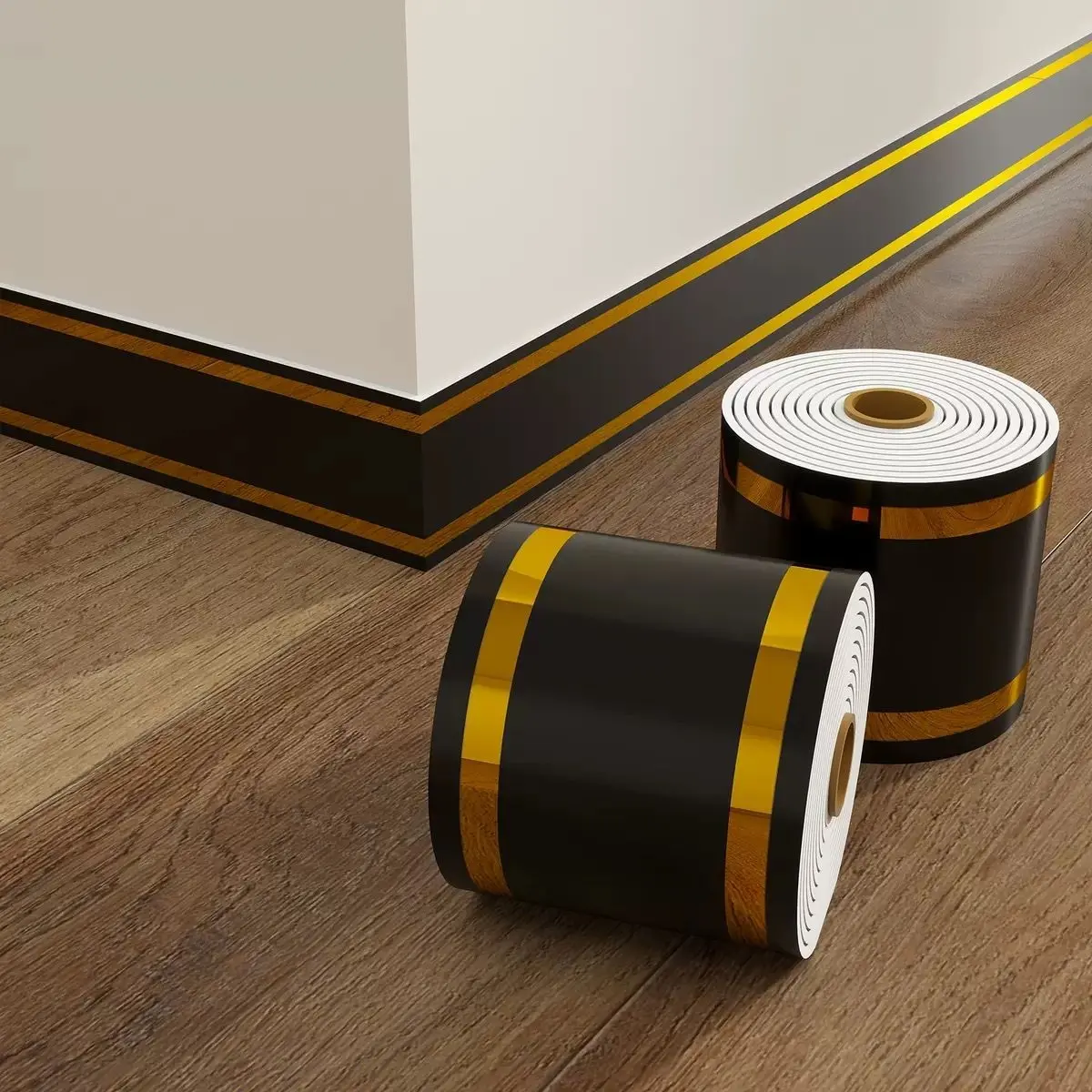 500cmx10cm Thickened 3D Decorative Baseboard PVC Wallpaper Border, Durable & Stylish Design, Perfect for Living Room Home Decoration