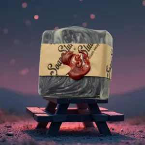 Night Sky Tallow Soap - Charcoal Grey Swirls, Myrrh & Frankincense Scent, Ultra-Nourishing Formula, 4 oz Handmade in California