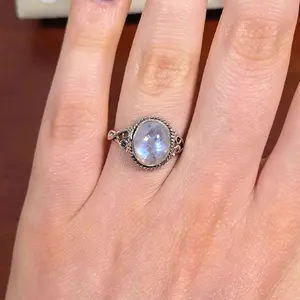 Rainbow Moonstone Statement Ring-Sterling Silver