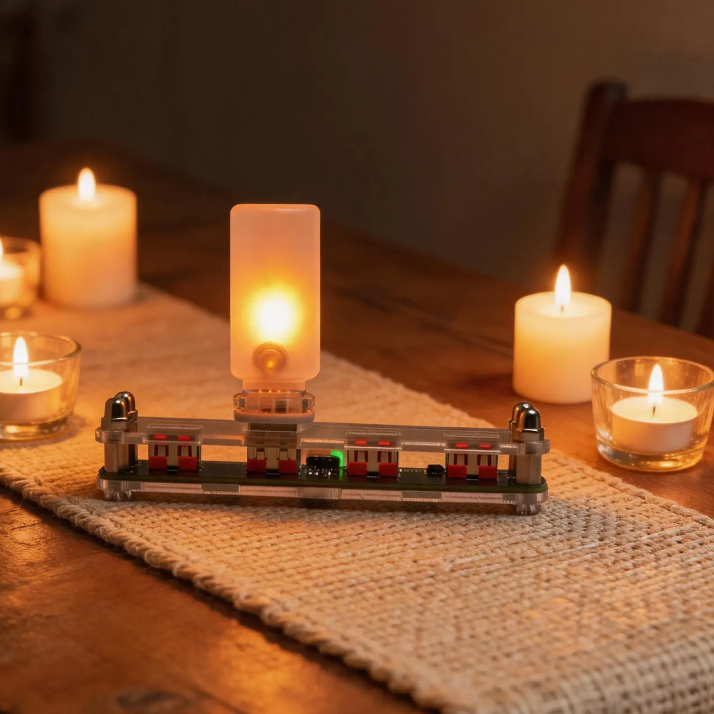 Unisex Festive Jar-Shape LED Glow Glass Jar Candle Light, USB-Powered Night Lamp for Bedroom Relaxation, Home Decor Ambient Lighting
