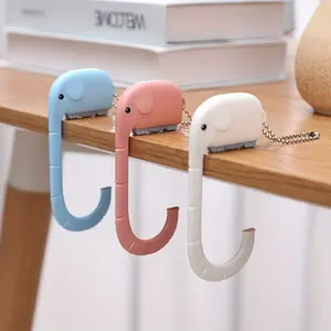 Anti-Slip Cartoon Elephant Bag Hook, Carry Purse Hook, Multifunctional and Portable Storage Solution for Desktops, Durable and Unique Design & Easy Installation