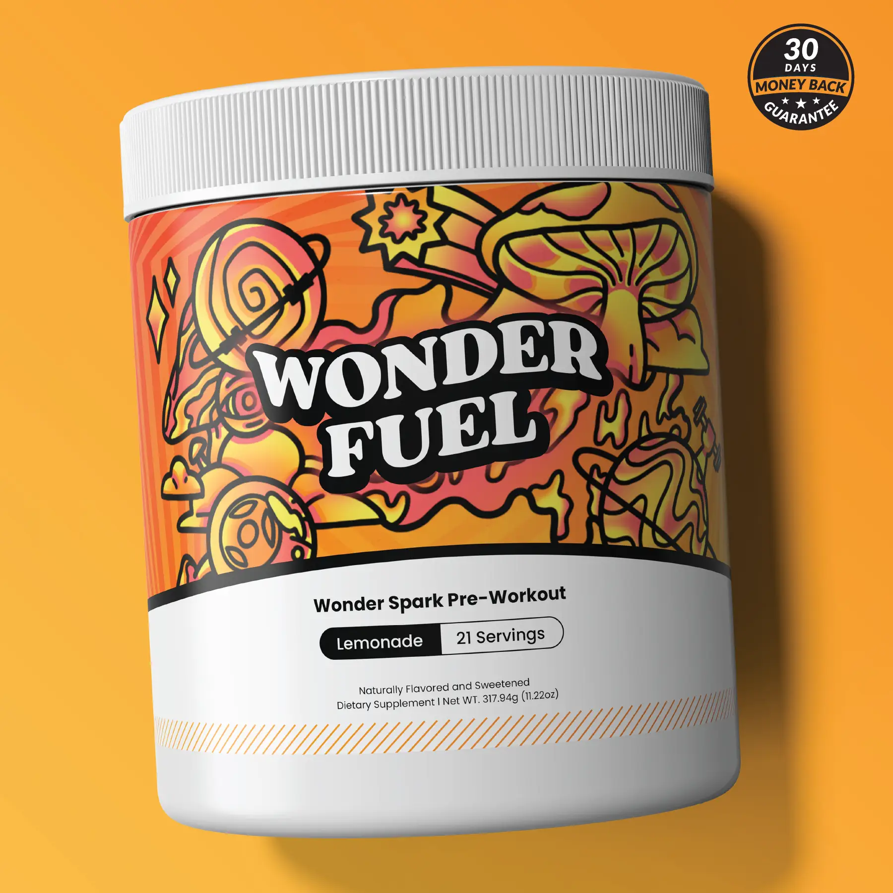 Wonder Spark Pre-Workout l All Natural Adaptogen & Mushroom Packed Energy Supple...