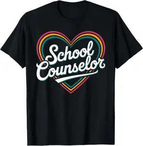 100% Cotton Tee School Counselor T-Shirt T-Shirt with Look