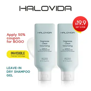 Halovida Leave-in Light Hair Dry Shampoo Gel 2.28oz,4D hyaluronic acid,Silk protein,Instant Oil Absorption,Invisible Volume Boost,Long-Lasting Oil Control,Safe & Clean Formula,Perfect for On-the-Go,Cleanser & Haircare,Holiday Haul