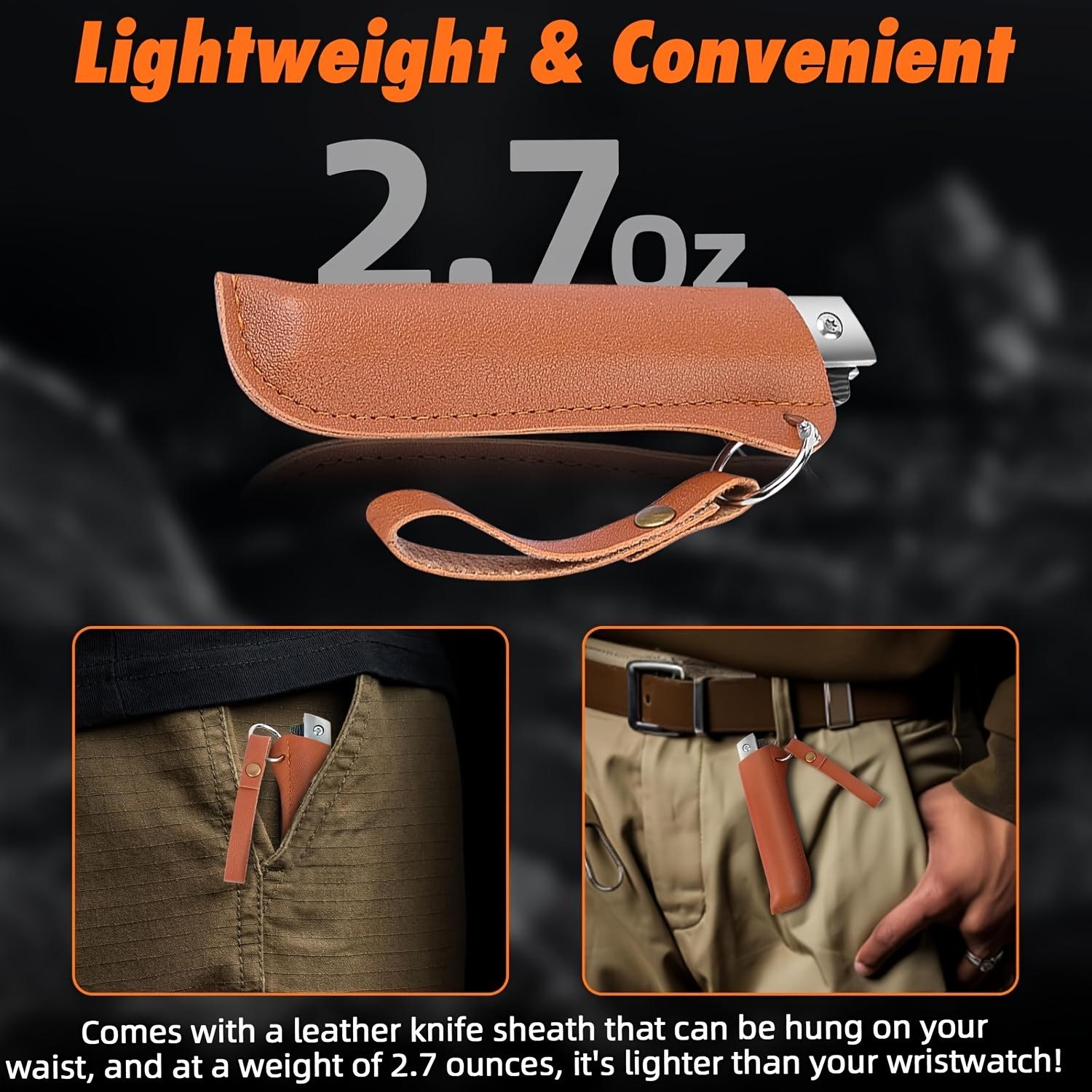Premium Pocket Folding EDC Tool with Durable D2 Steel,Sandalwood Handle;Smooth One-Hand Use for Everyday Carry; Reliable Outdoor Gear for Daily Tasks, Hiking, Camping,Travel,Fishing and Working . Practical, High-Quality Gift Choice for Men