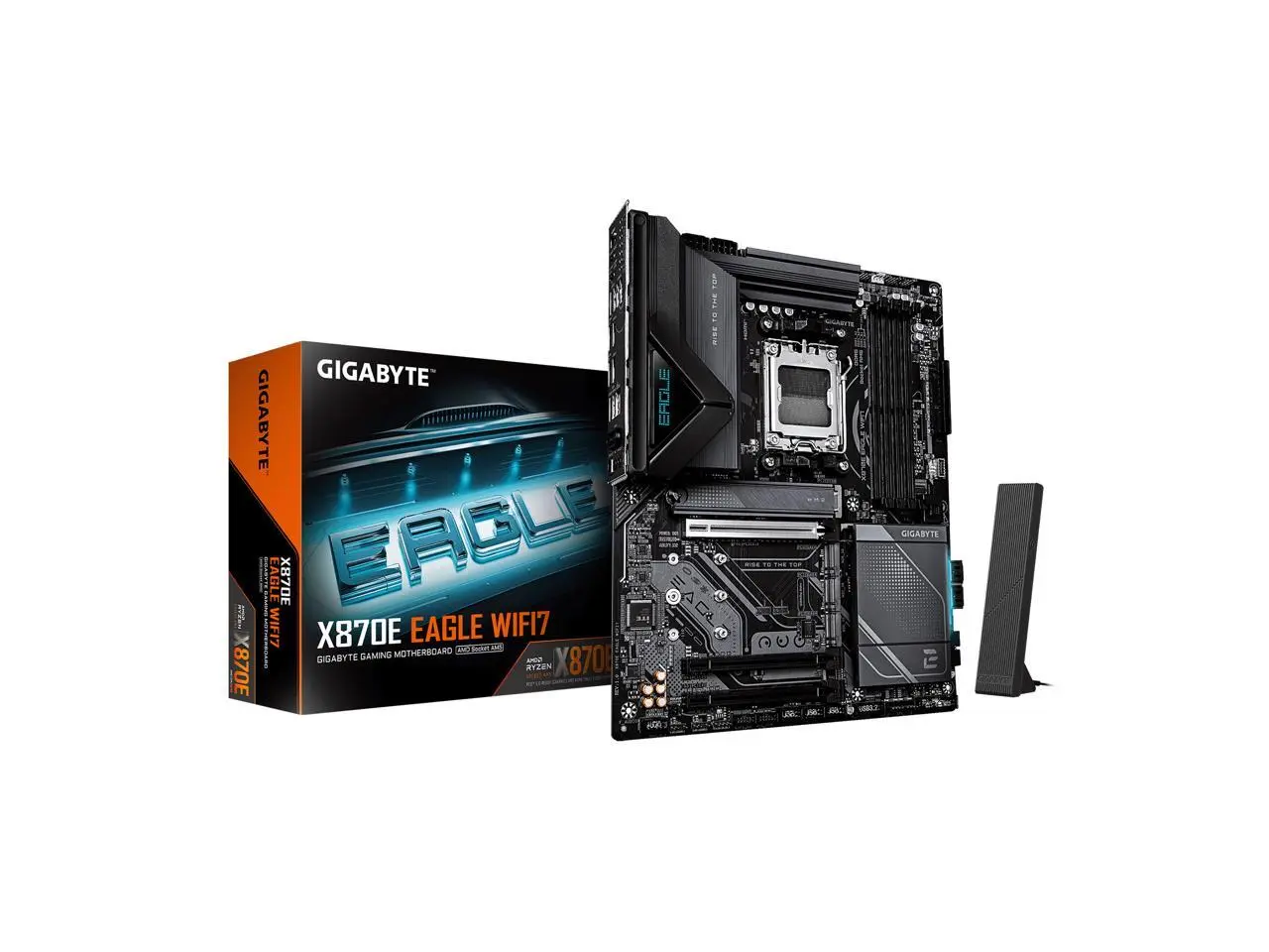 GIGABYTE X870E EAGLE WIFI7 AMD AM5 LGA 1718 Motherboard, ATX, DDR5, 4x M.2, PCIe 5.0, USB4, WIFI7, 5GbE LAN, EZ-Latch, 5-Year Warranty