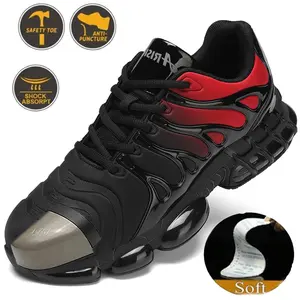 Men's Steel Toe Shoes Sturdy Work Shoes Lightweight Steel Toe Athletic Shoes Safety Shoes Puncture Resistant Composite Toe Outdoorfun