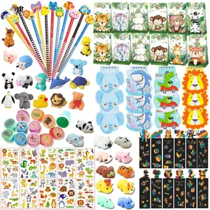 94 Pcs Animal Party Supplies for Birthday Celebrations, Animal-Themed Gift Bags for School and Classroom, Fun Rewards and Stationery, Party Favors Assortment, Party Favor Packs