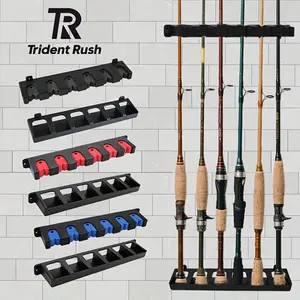 1 piece easy-to-install black ABS fishing rod holder - wall-mounted, high-density foam handle storage rack, suitable for garage, sports equipment storage, Fishing Gear, Fishing Supplies, Fishing Accessories