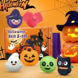 6pc Halloween Bath Bomb Set – Handmade Natural Fizzing Bath Bombs for Kids, Teens & Women, Moisturizing Home Spa & DIY Fun Gifts