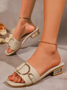 Women's Fashionable Denim Design Slides, Casual Comfortable Flat Slippers for Beach, Fashionable Slippers for Indoor & Outdoor Wear, Walking Shoes, Open Toe Sandal