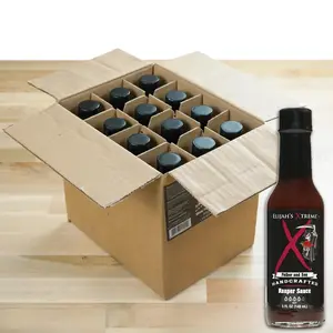 Elijah's Xtreme Reaper Hot Sauce, 350,000 SHU Sweet-Heat, Natural Sweet Fruity Flavor Gourmet Carolina Reaper Hot Sauce Flavor Dip, 12 Pack, Gluten Free, Vegan