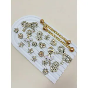 20pcs Removable DIY Rhinestone Bear, Bow, Christmas Snowflower Shoe Accessories Chains, Perfect Holiday Gift