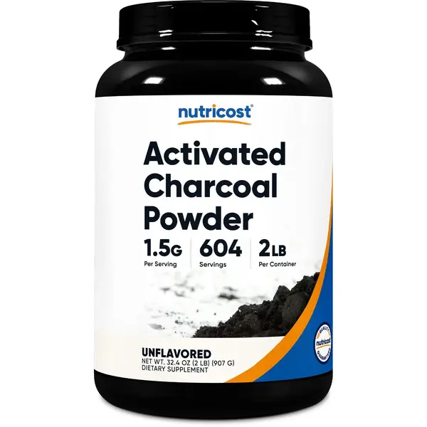 Nutricost Natural Coconut Activated Charcoal Powder (2lbs) - Dietary, Skin-Supporting Health & Wellness Supplement, Vegetarian, Gluten-Free, Non-GMO