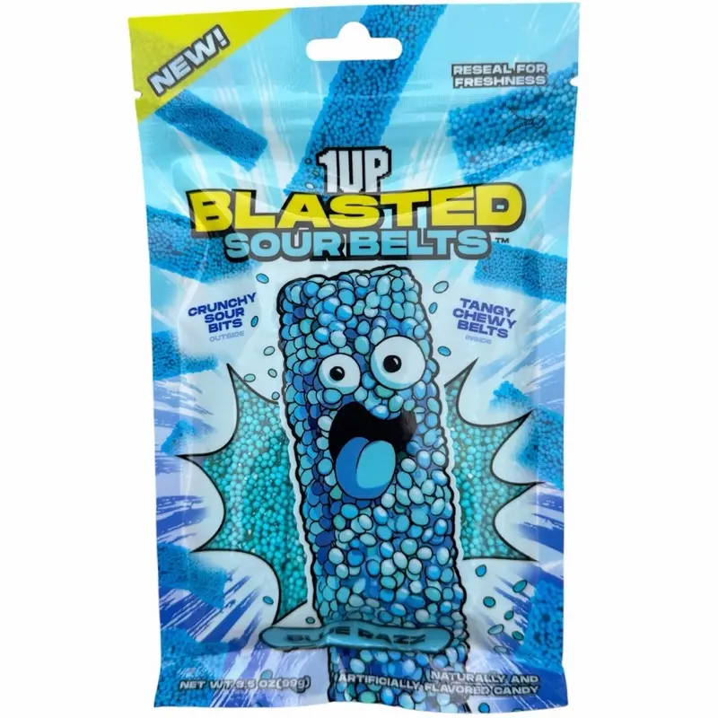 Blasted Sour Belts Blue Razz 3.5 oz bag