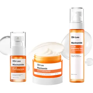 Dr.Leo Niacinamide 377 Vitamin C Brightening Set – Toner Serum Cream for Dark Spots, Acne Marks & Uneven Skin Tone