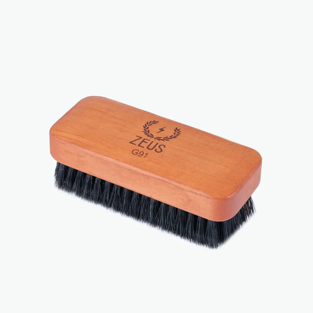 ZEUS Palm Beard Brush for Men, Boar Bristles & Pear Wood