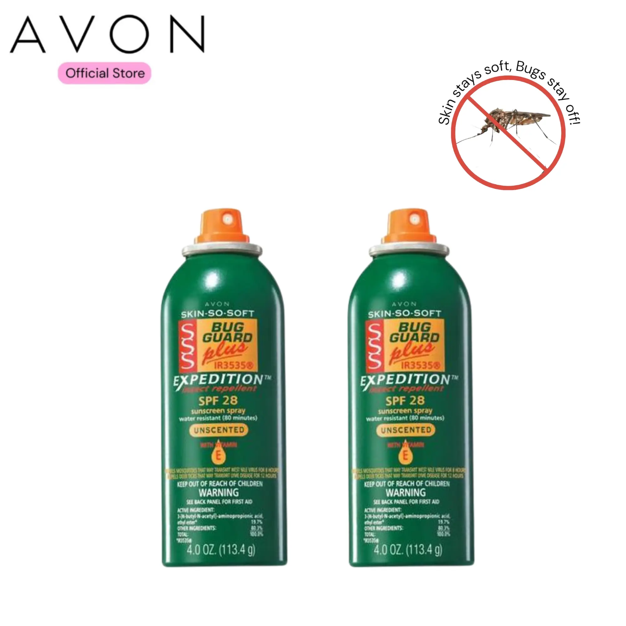 2-Pack Skin So Soft Bug Guard Plus IR3535 Expedition Aerosol Spray SPF 28 2-Pack Skin So Soft Bug Guard Plus IR3535 Expedition Aerosol Spray SPF 28