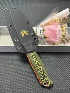 BM 15002 Portable Fixed-Blade Outdoor Tool with S90V Blade and G10 Handle: A versatile outdoor tactical tool ideal for camping, hunting, and EDC (Everyday Carry)