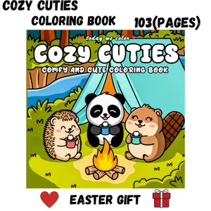 Cozy Cuties: Comfy And Cute Coloring Book for Adults and Teens Featuring Simple Cozy Creatures Designs for Relaxation