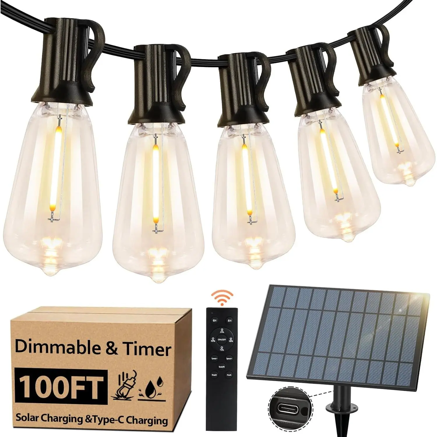 Solar Power-100FT-30Bulbs
