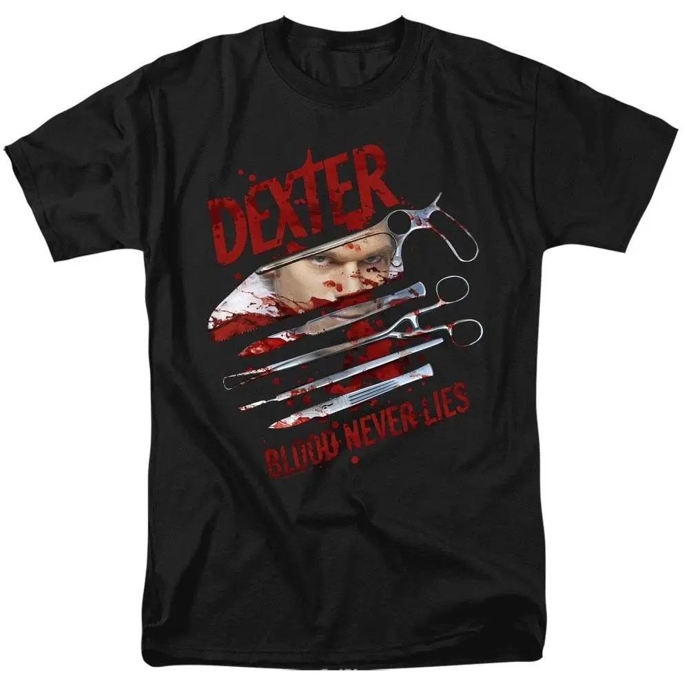 Dexter TV Show Blood Never Lies Knives Graphic T-Shirt – Dexter Morgan Fan Tee