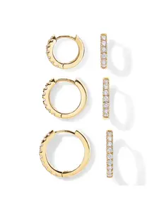 Rhinestone Decor Hoop Earrings, High Quality Earrings, Fashionable Earrings for Women & Men, Trendy All-match & Exquisite Jewelry for Birthday Gift