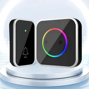 Wireless Doorbell Battery-Free Waterproof Adjustable Volume 600FT-1000FT Range Smart Door Bell with 45/63 Chimes & Colorful LED Light, Easy Install Self Powered Doorbell Kit for Home Apartment Classroom Office