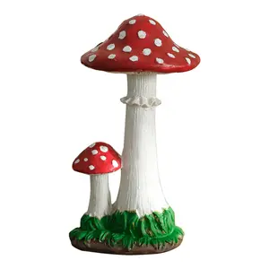 Mushroom Garden Statue Mini Resin Mushroom Outdoor Garden Sculpture for Lawn Patio Yard Decoration