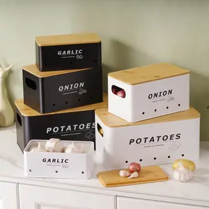 3pcs Airtight Food Storage Containers - Leak-Proof, Reusable, and Stackable Kitchen Organizers for Potatoes, Onions, and Garlic - Space-Saving, Easy-Clean, and Freshness-Preserving Kitchen Accessories