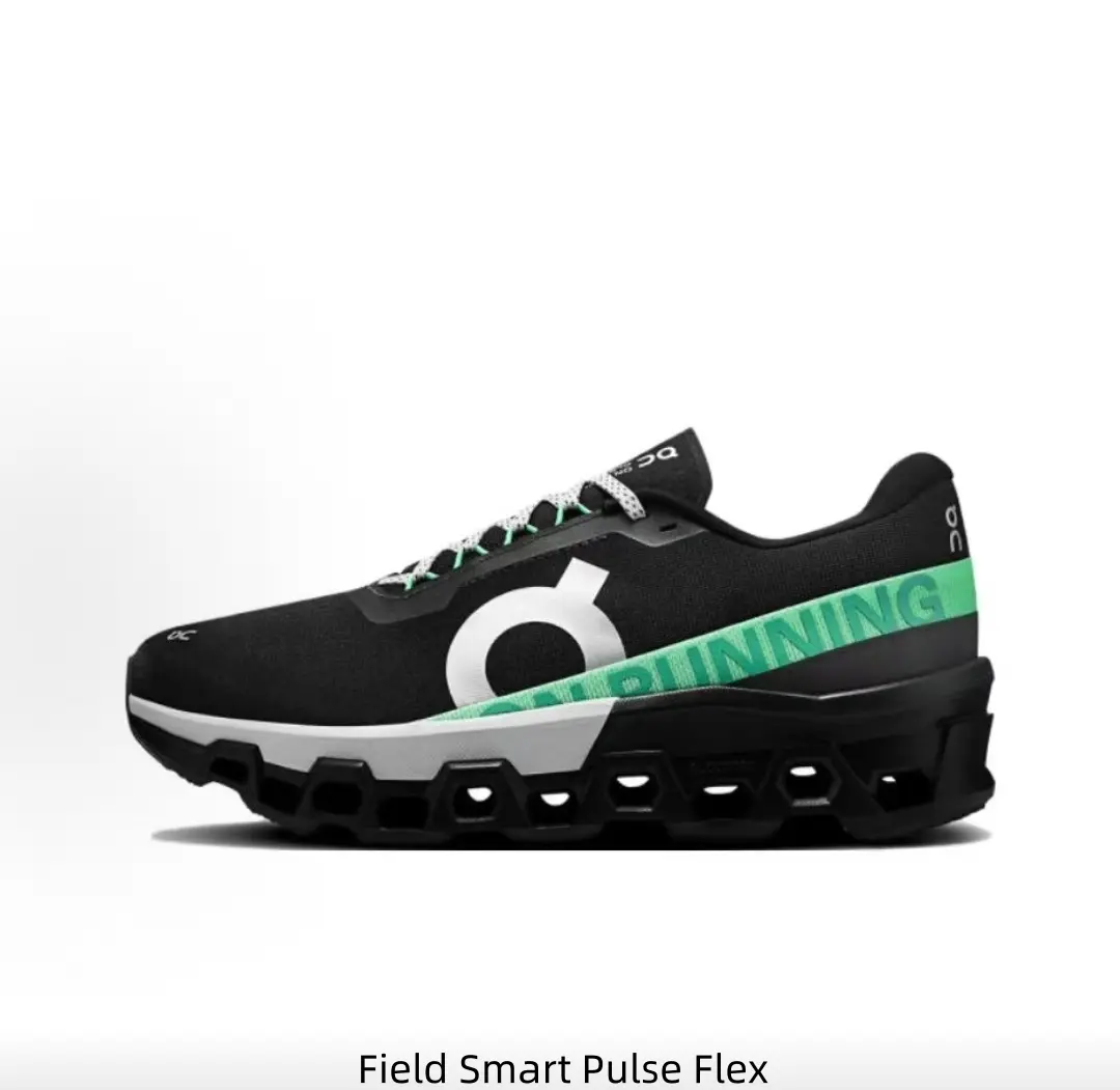 Black Base Bright Green Strip Cutout Midsole Sport Shoes Lightweight Ventilated Upper Lace Up Street Sneakers Wear Resistant Long Distance Running Trainers All Season