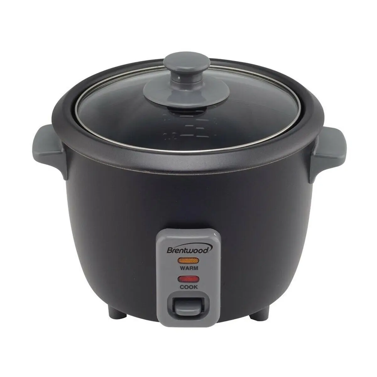Brentwood TS-700BK 4-Cup Uncooked Rice Cooker - Black, 350W, High Quality Material, Auto Warming, Includes Measuring Cup