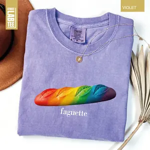 Faguette LGBT Comfort Colors T-Shirt, LGBT Baguette Shirt, Pride Tee, French Gay Lesbian Joke, Gift for Gay Friend, Pride Celebration Shirt