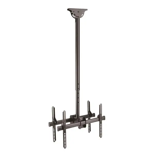 Startech FPCEILBTB Steel Back-to-Back Swivel Flat-Screen Ceiling TV Mount - 3.5' to 5' Height Adjustable, 99 lb Capacity, Supports VESA Mount Displays Up to 600x400 mm for Digital Signage