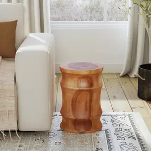 Kimber Ribbed Solid Wood Accent Side Table